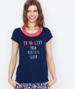Product Affichez votre to do list sur ce top 2 en 1 idéal pour dormir ou faire votre sport quotidien! Top 2 en 1 débardeur + tee-shirt Application texte Le mannequin mesure 177cm et porte une taille S/36Description Affichez votre to do list sur ce top 2 en 1 idéal pour dormir ou faire votre sport quotidien! Top 2 en 1 débardeur + tee-shirt Application texte Le mannequin mesure 177cm et porte une taille S/36 Femme Nuit > MODÈLES > Hauts de Pyjama > Les Manches Courtes Frais de port offerts des 60EUR Mise à jour 01/11/18