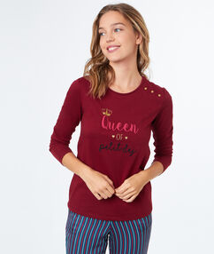 Product La queen of petit dej, c´est vous! Enfilez ce top et foncez faire les tartines! Top Col rond Manches longues Application Texte 3 boutons épaule Le mannequin mesure 177cm et porte une taille S/36Description La queen of petit dej, c´est vous! Enfilez ce top et foncez faire les tartines! Top Col rond Manches longues Application Texte 3 boutons épaule Le mannequin mesure 177cm et porte une taille S/36 Femme Nuit > MODÈLES > Hauts de Pyjama > Les Manches Longues Frais de port offerts des 60EUR Mise à jour 01/11/18