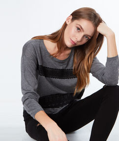 Product Deux bandes de dentelle s´affichent sur ce pull en maille fine! Pull Col rond Manches longues Dentelle fines Le mannequin mesure 177cm et porte une taille S/36Description Deux bandes de dentelle s´affichent sur ce pull en maille fine! Pull Col rond Manches longues Dentelle fines Le mannequin mesure 177cm et porte une taille S/36 Femme Prêt-à-porter > VÊTEMENTS > Pulls & Gilets Frais de port offerts des 60EUR Mise à jour 12/14/17