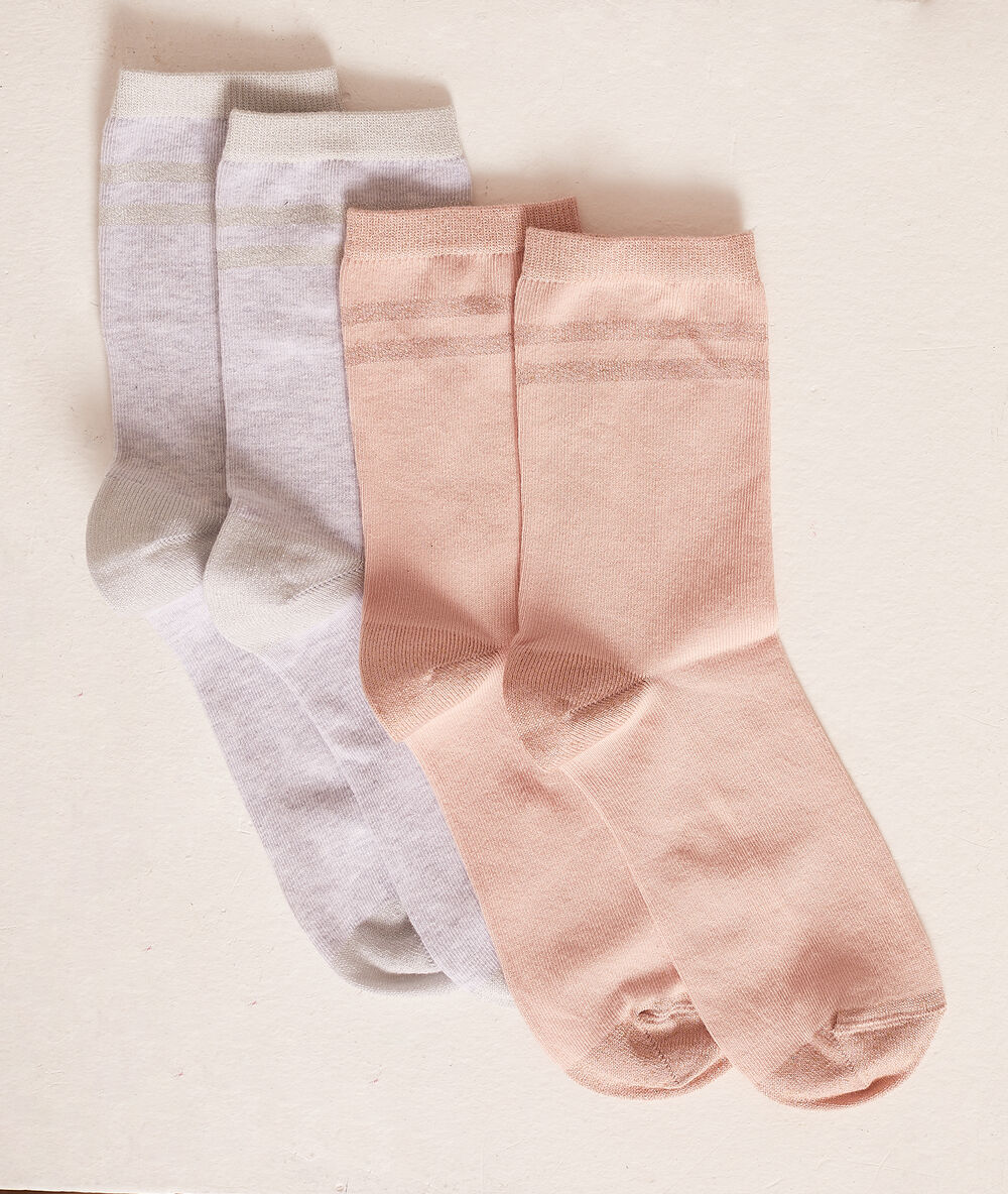 Lot de 2 paires de chaussettes gris.