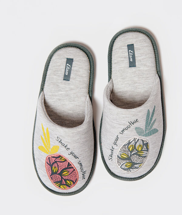 Chaussons imprimé ananas "Shake your smoothie" Chaussons imprimé ananas "Shake your smoothie";${refinementColor}