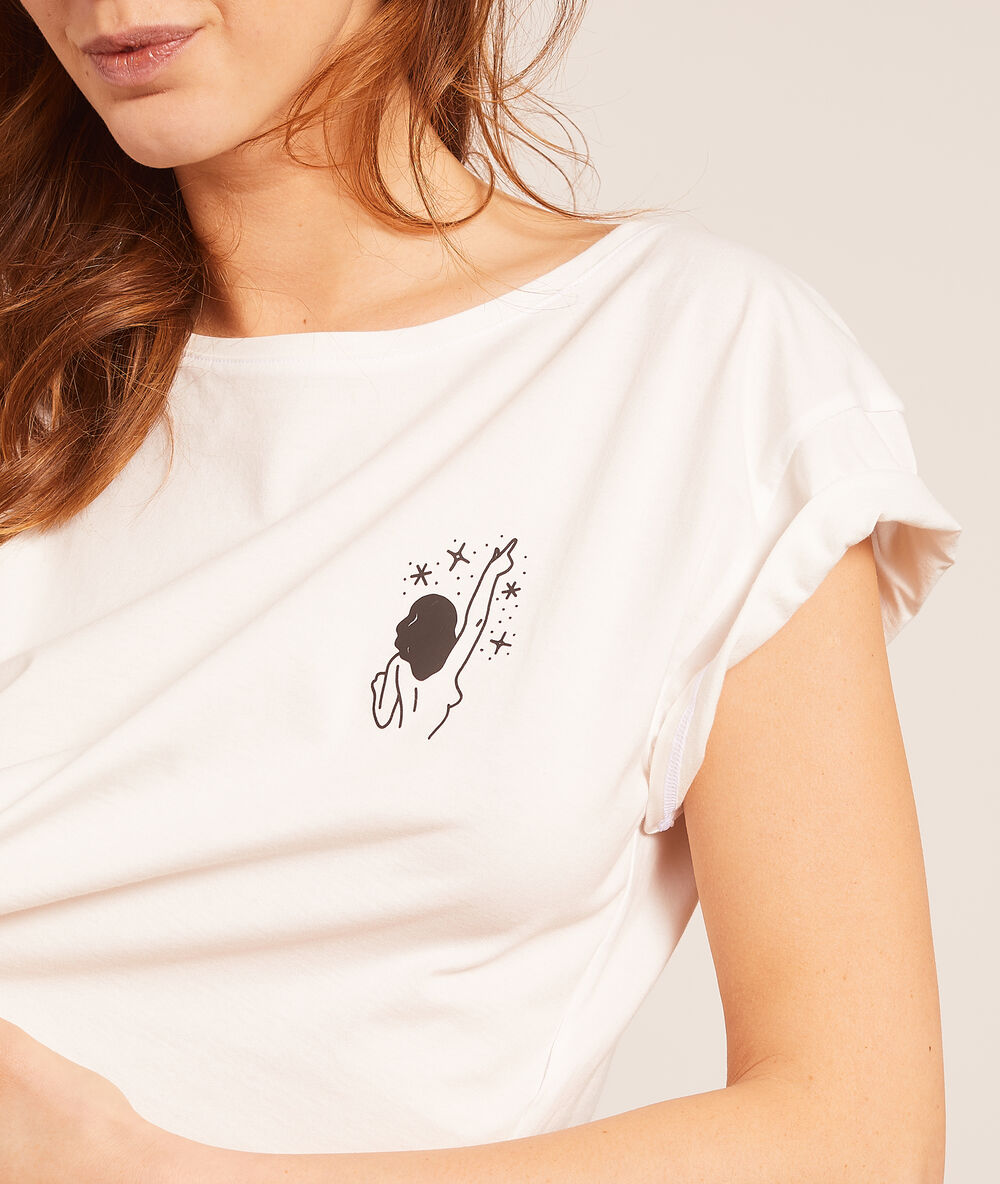 T-shirt tattoo "after party" blanc.