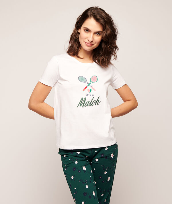 T-shirt imprimé raquettes "It's a MATCH" T-shirt imprimé raquettes "It's a MATCH";${refinementColor}