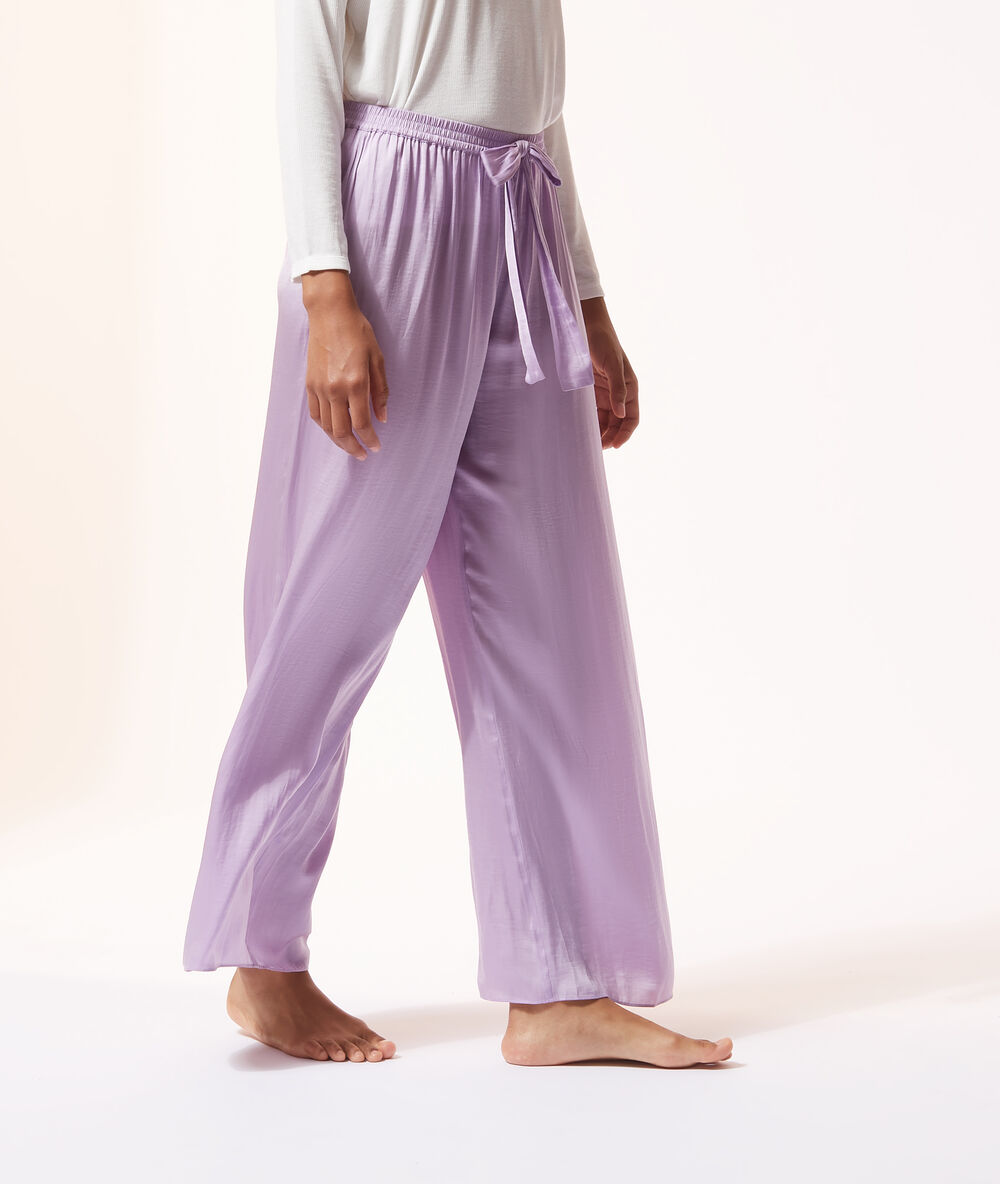 Pantalon à nouer lilas.