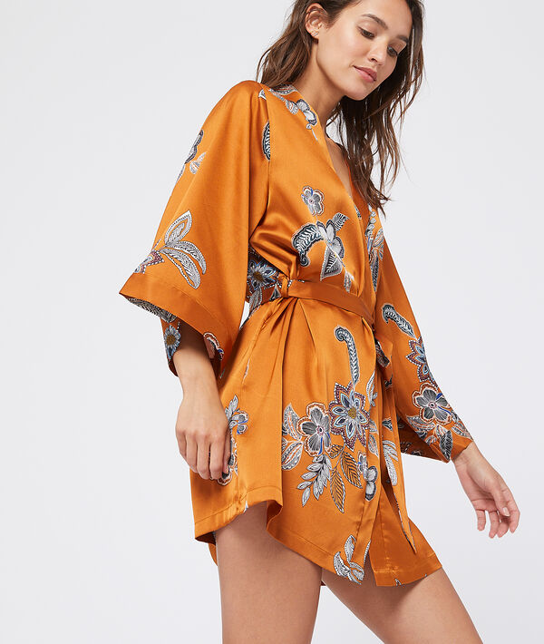 Kimono satiné imprimé Kimono satiné imprimé