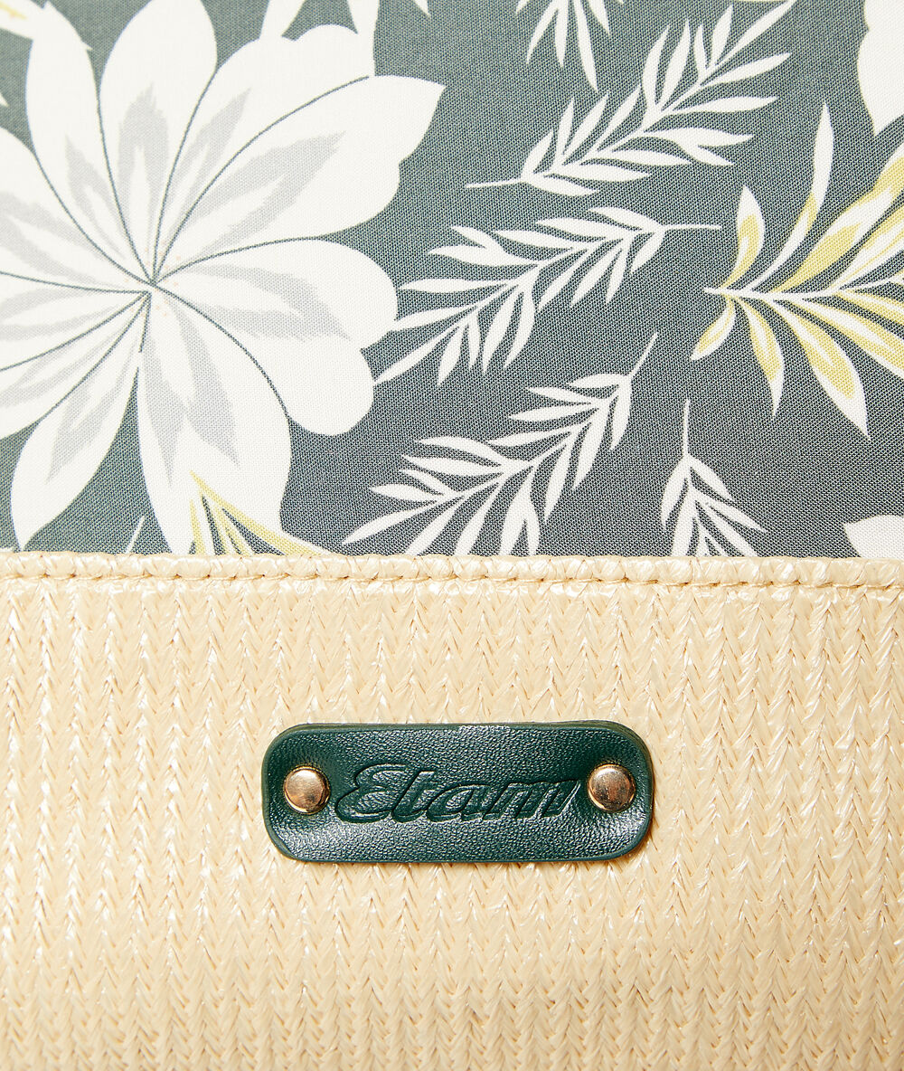 Trousse fleurie vert.
