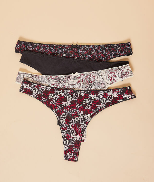 Lot de 4 tangas imprimés Lot de 4 tangas imprimés;${refinementColor}