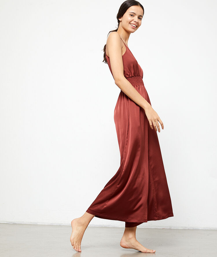Combi pantalon satinée brique.