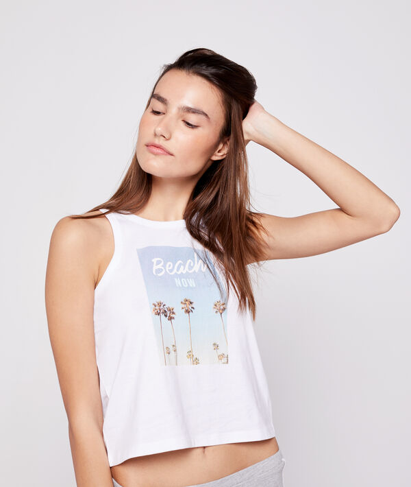 Débardeur "Beach now" 100% coton Débardeur "Beach now" 100% coton;${refinementColor}