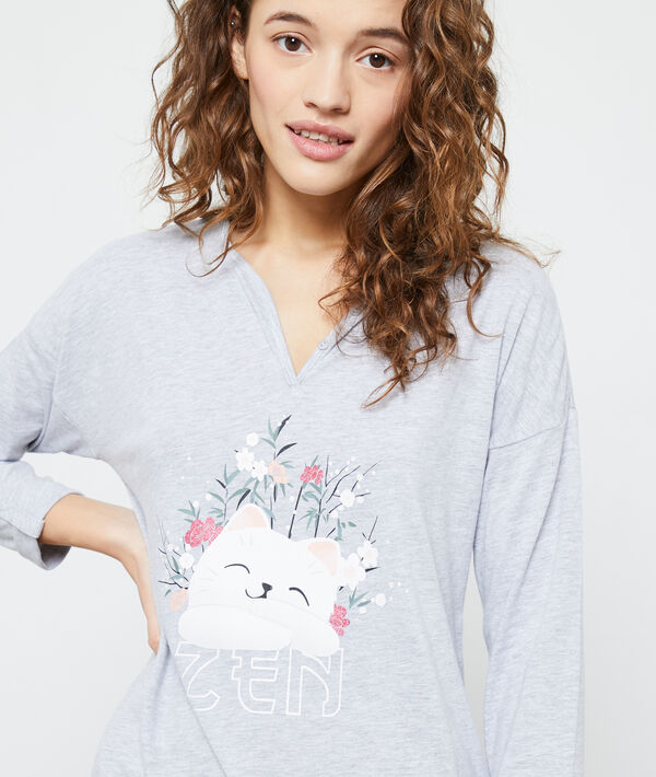 Chemise de nuit chat "Zen" Chemise de nuit chat "Zen"
