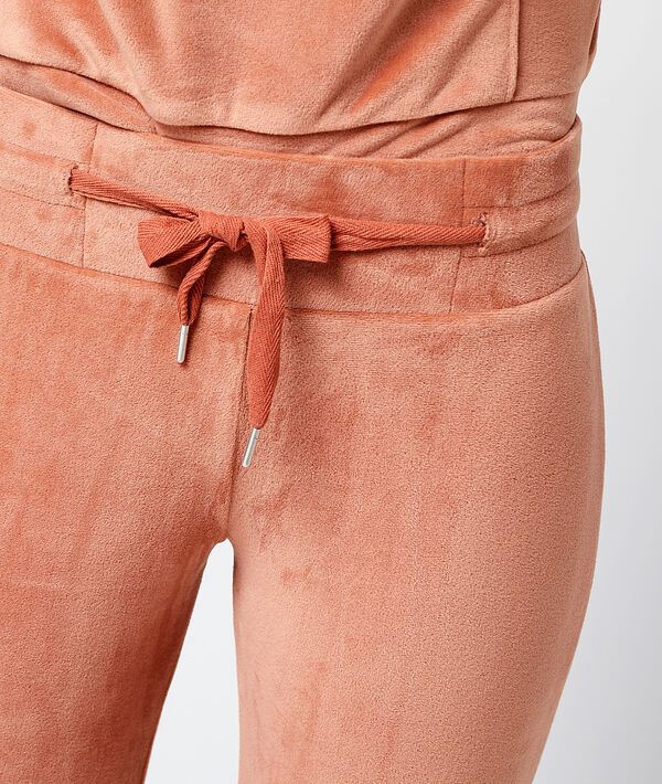 Pantalon homewear velours brique.