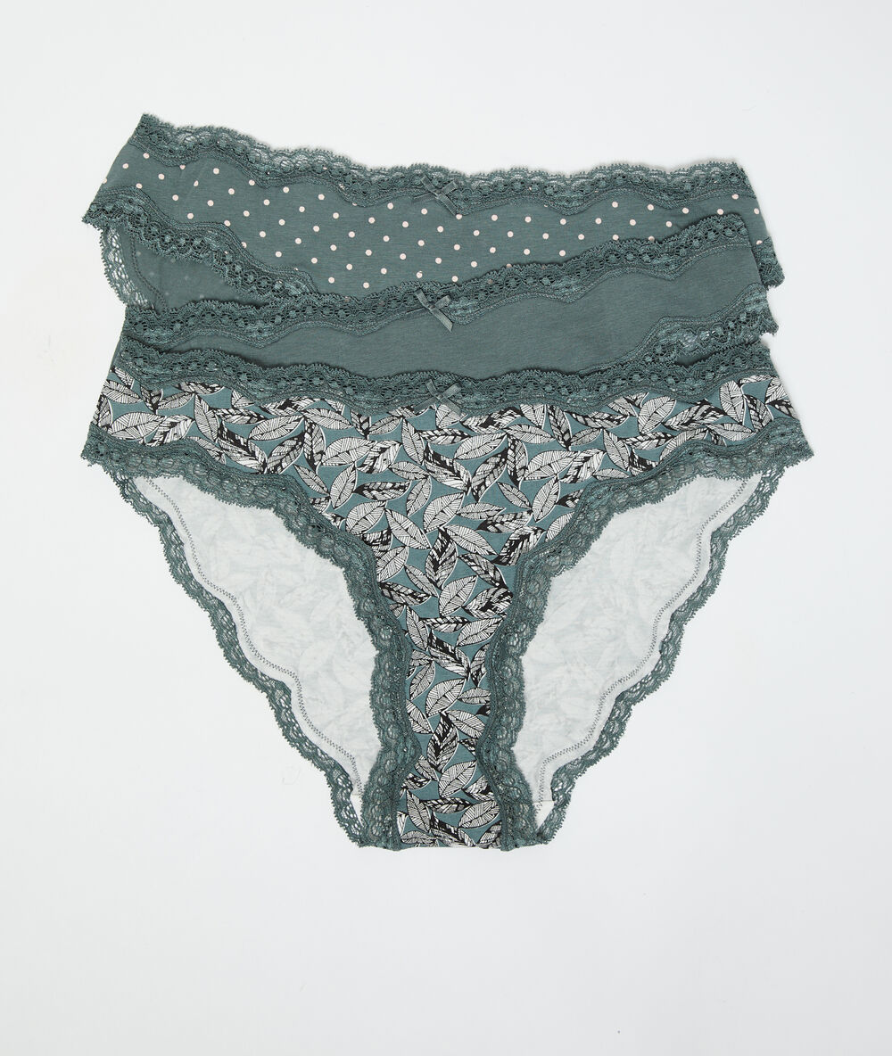 Lot de 3 culottes kaki.