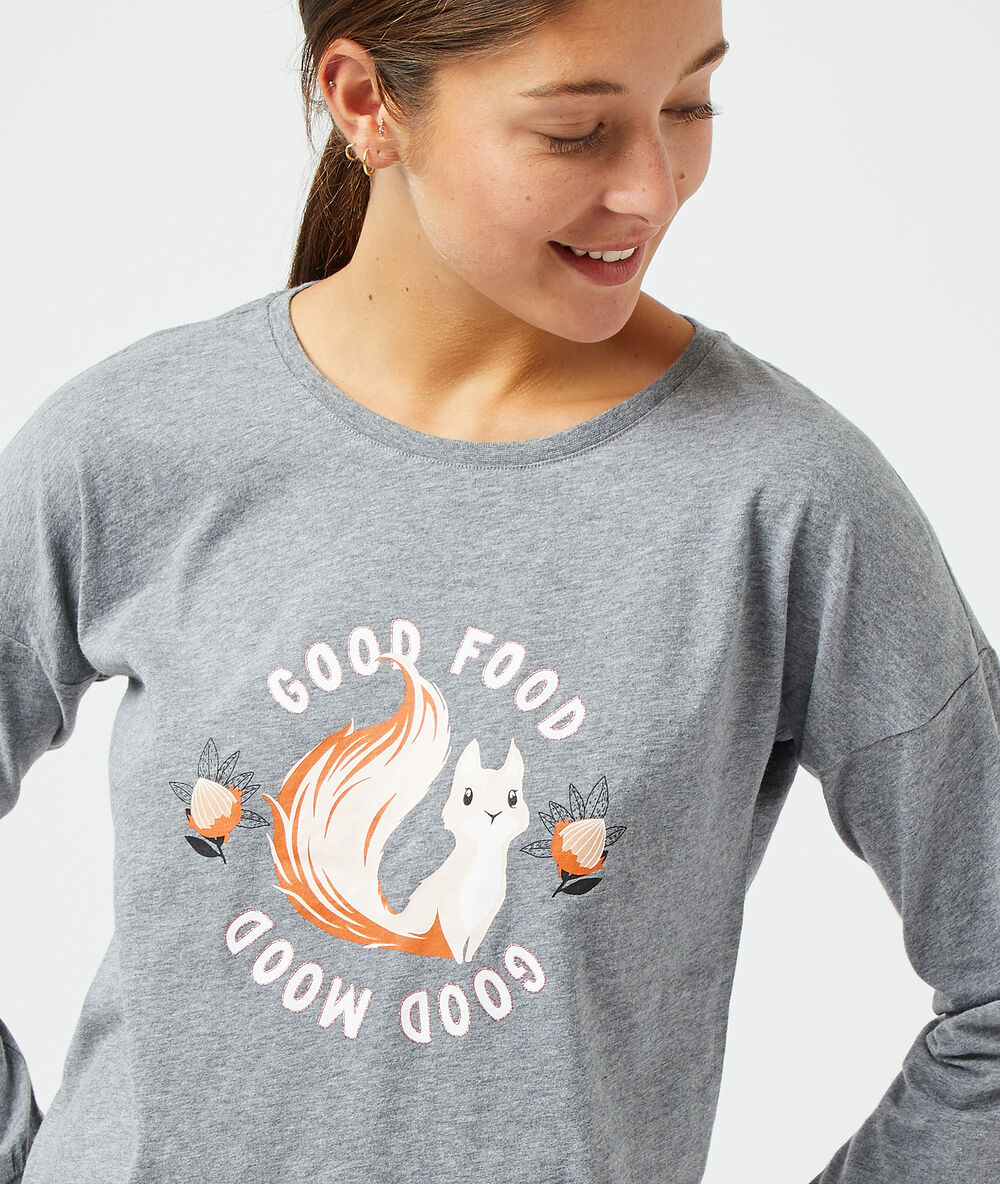 T-shirt "good food good mood" anthracite.