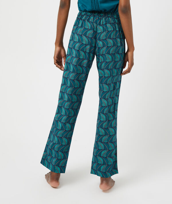 Pantalon imprimé, ceinture satinée Pantalon imprimé, ceinture satinée;${refinementColor}
