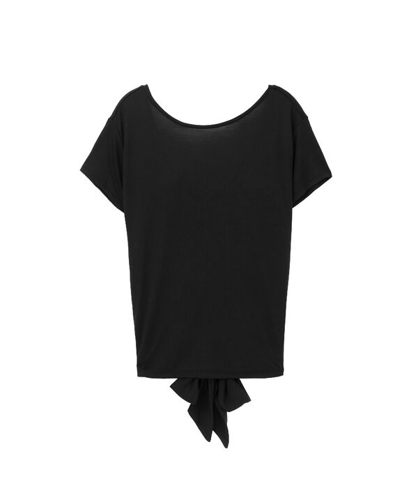 T-shirt noué 70% modal noir.
