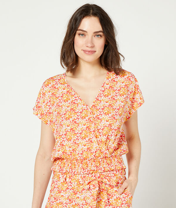 Top smocké imprimé fleuri Top smocké imprimé fleuri;${refinementColor}