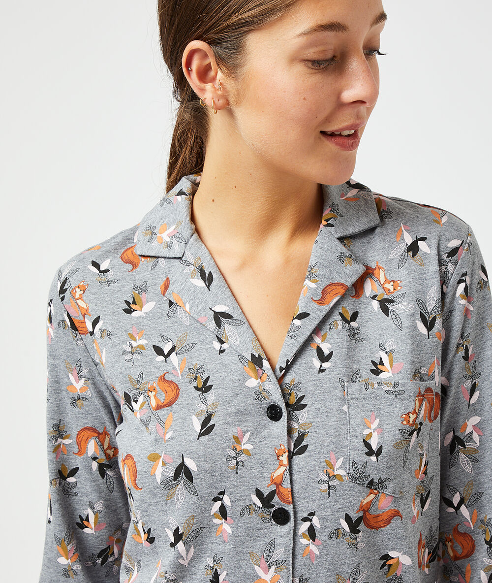 Chemise de nuit imprimé anthracite.