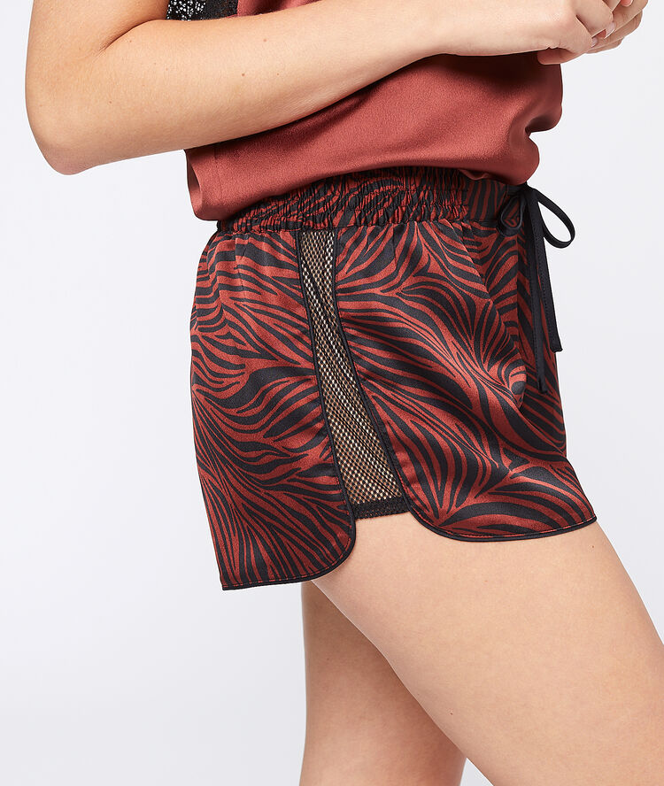 Short imprimé zèbre bordeaux.