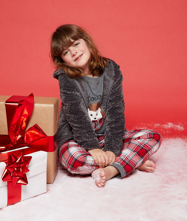 Pyjama 3 pièces enfant gris.