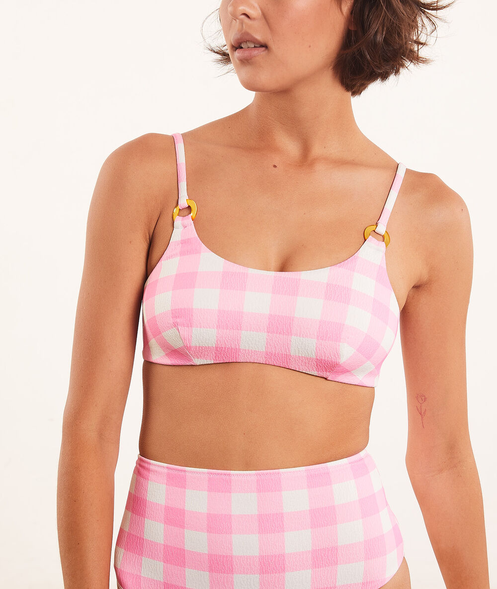 Brassière sans armatures maillot de bain rose.