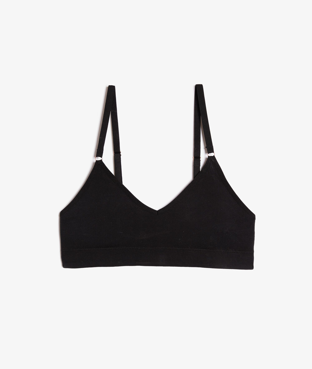 Brassière confort optimal en coton noir.