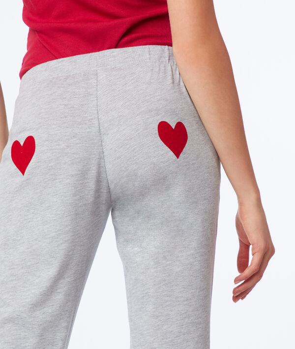 Pantalon coeur gris.