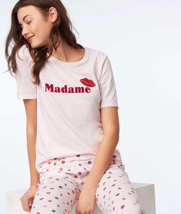 T-shirt "madame" dos coeur rose.