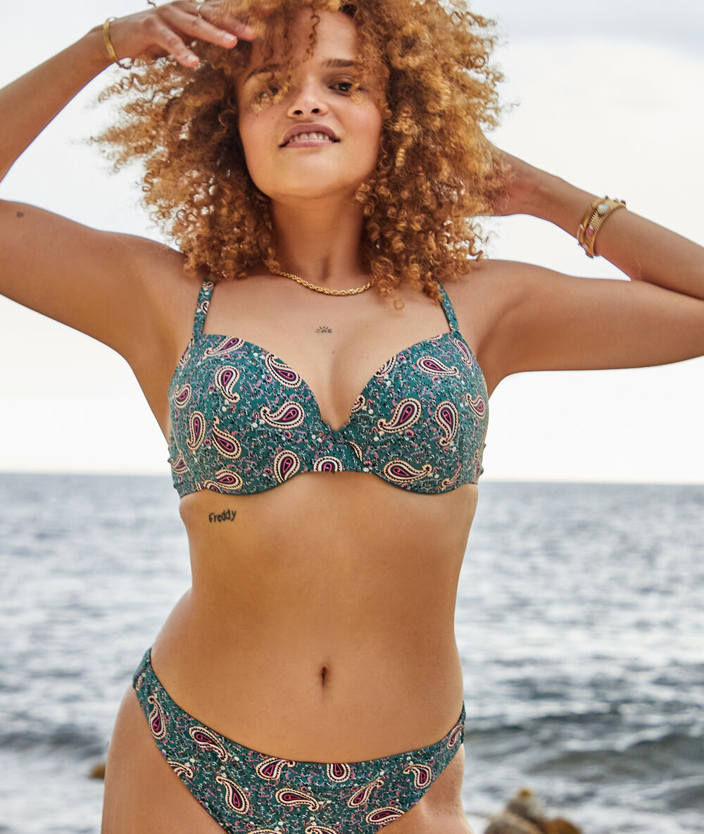Soutien-gorge à coques fines maillot de bain multicolore.