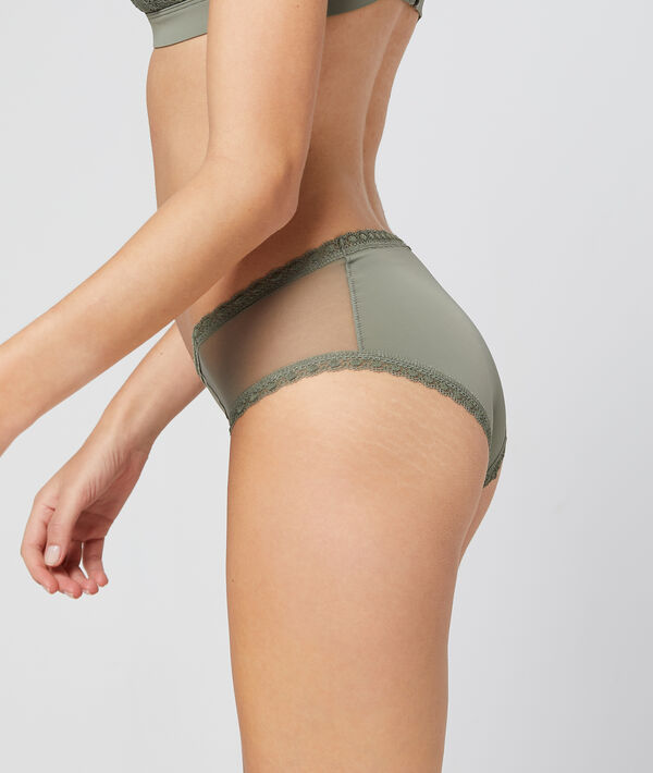 Shorty en tulle et microfibre Shorty en tulle et microfibre