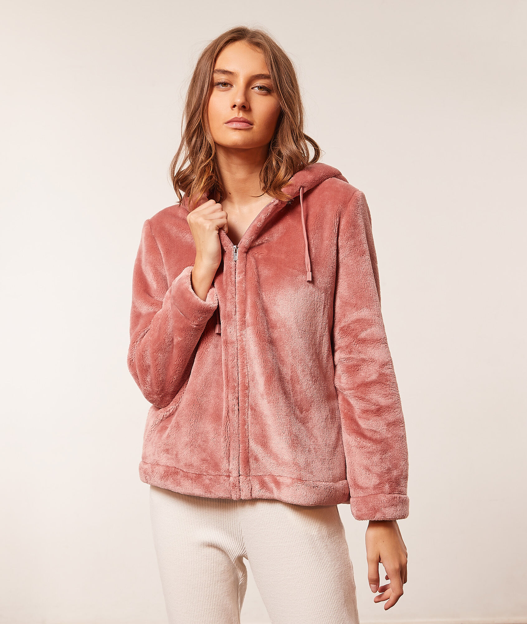 Veste polaire à capuche - Sally - XS - Rose - Femme - Etam