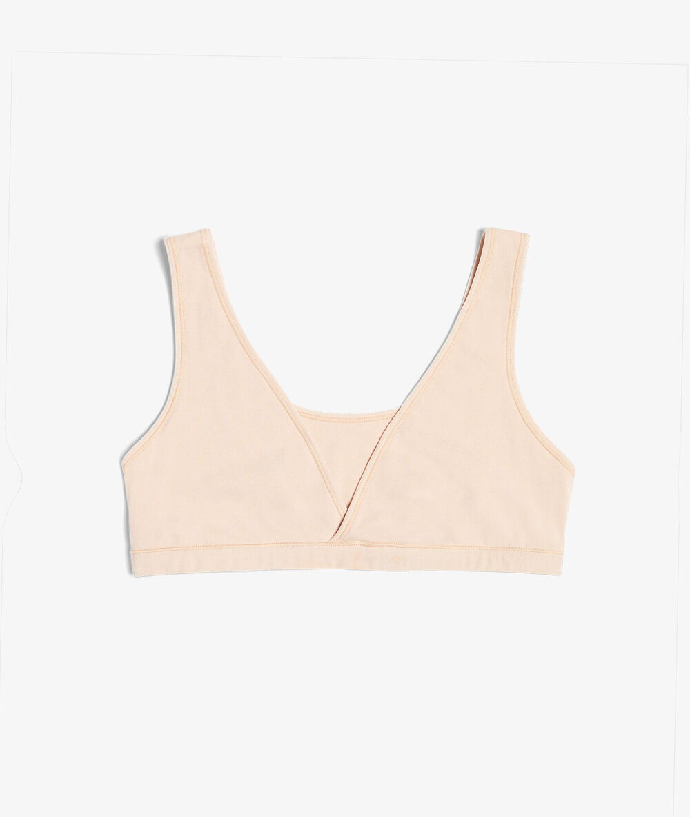 Brassière réversible en coton bio extensible lin.