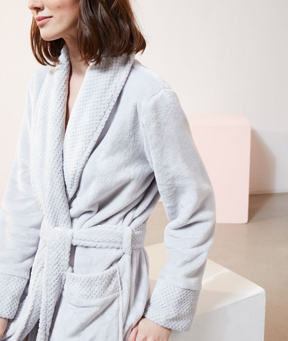 Déshabillé polaire homewear gris.