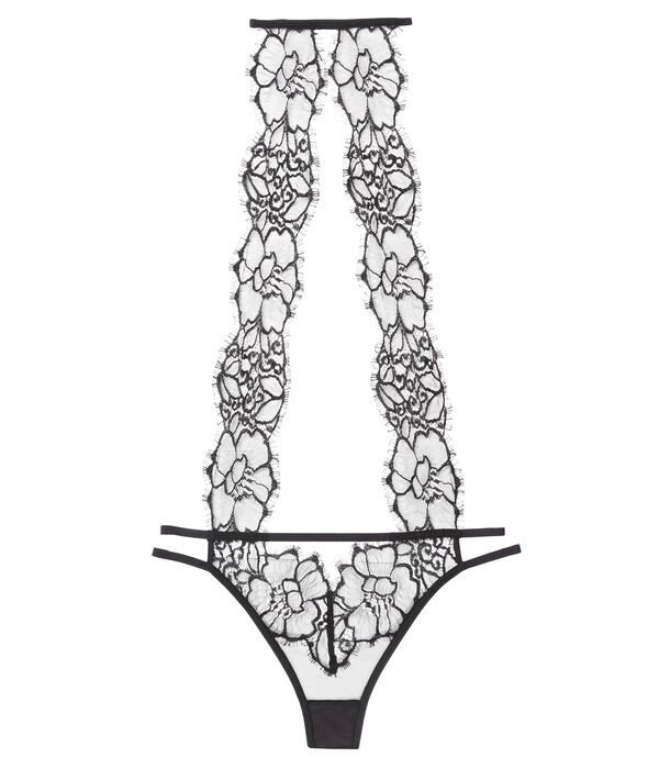 Body dentelle guipure noir.