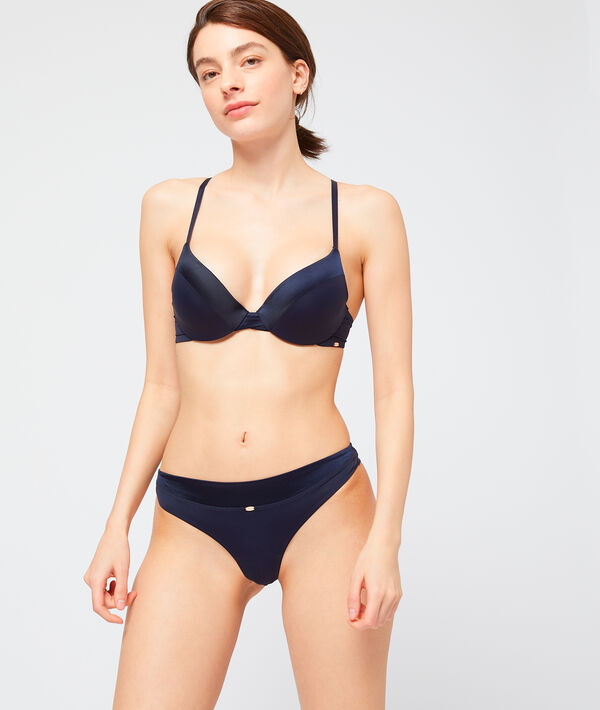 Soutien-gorge n°2 - push-up en microfibre marine.