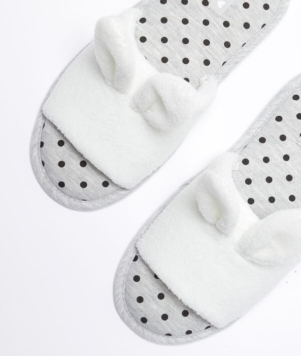 Mules ouvertes oreilles de lapin ecru.
