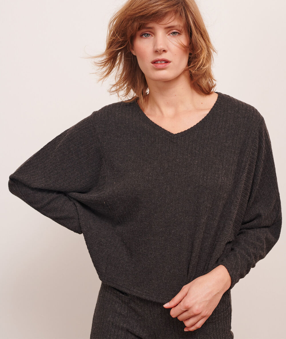 Top manches longues loungewear anthracite.