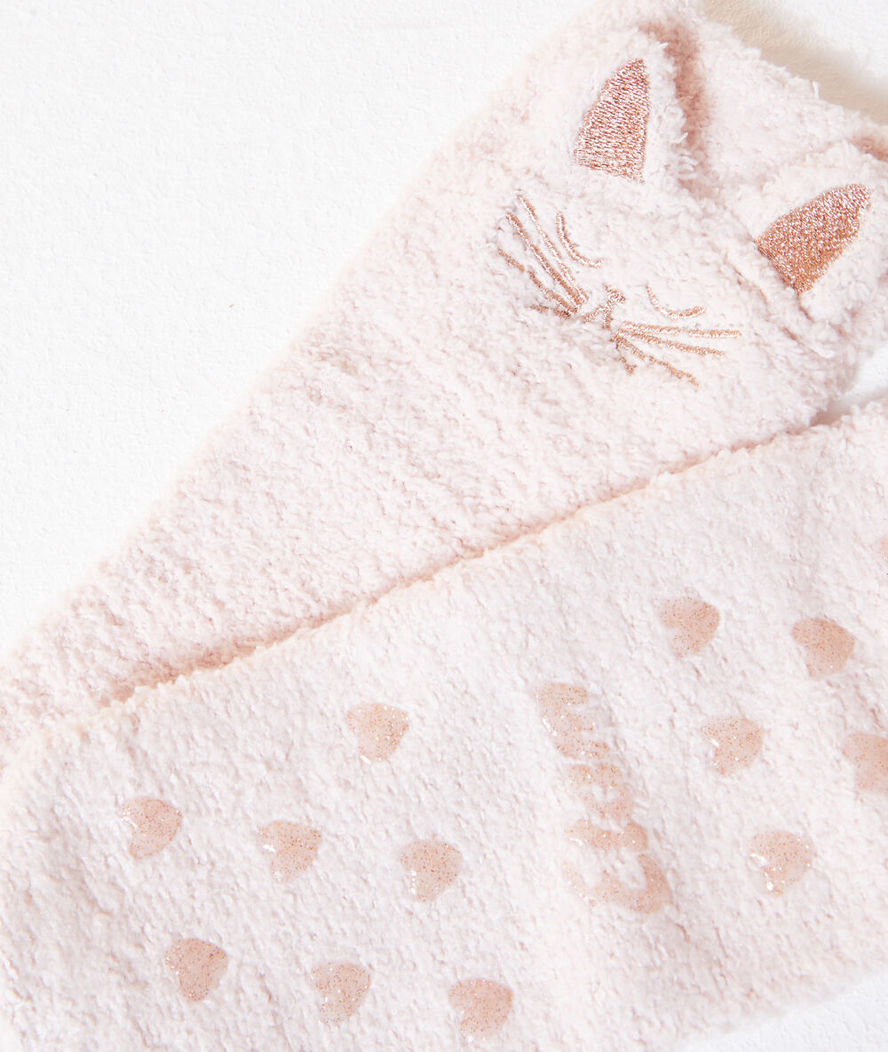 Chaussettes homewear en pilou pilou rose.