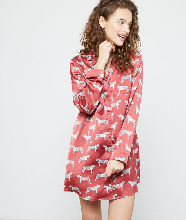 Chemise de nuit imprimé tigre Chemise de nuit imprimé tigre;${refinementColor}