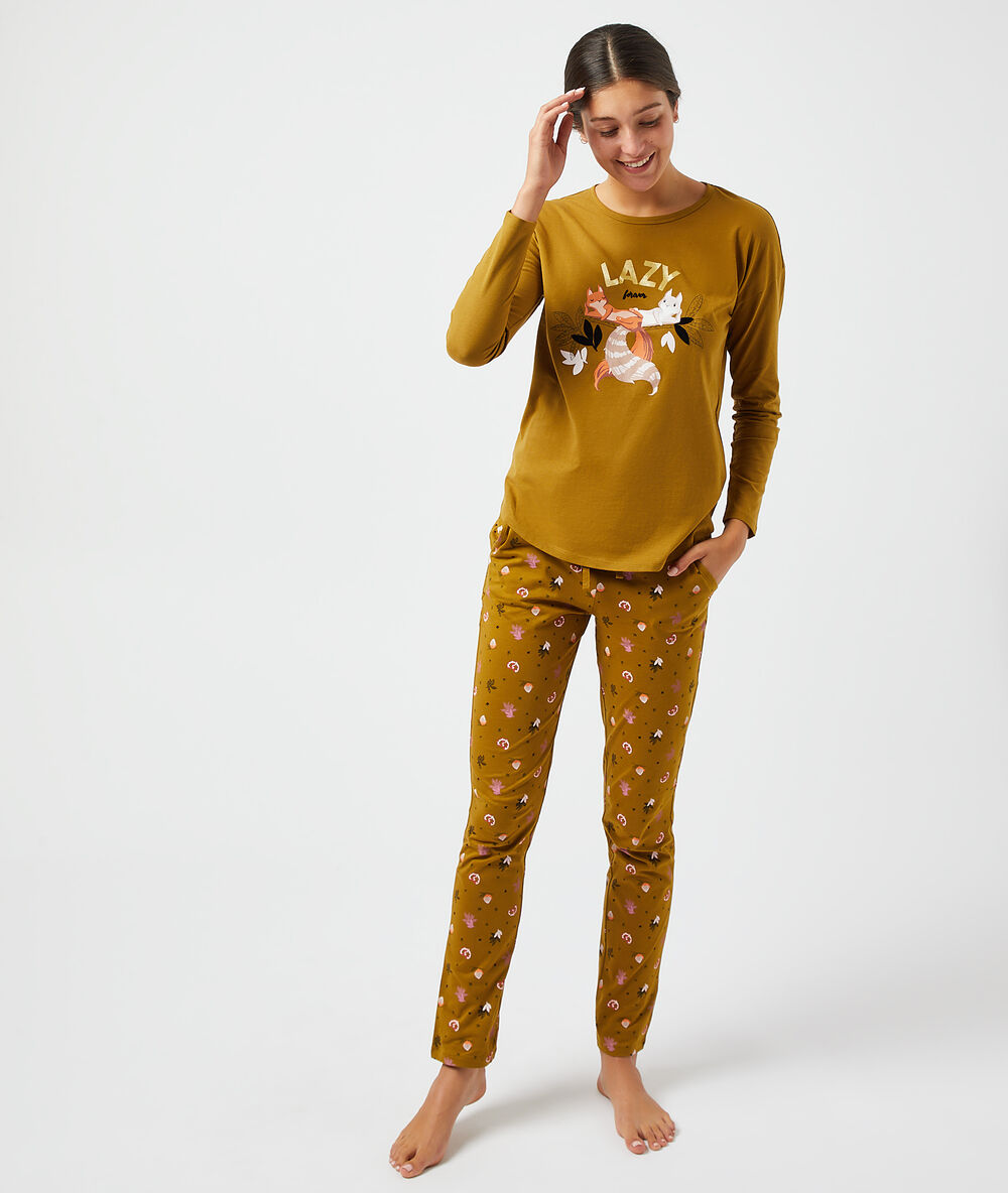 Pantalon imprimé anis.