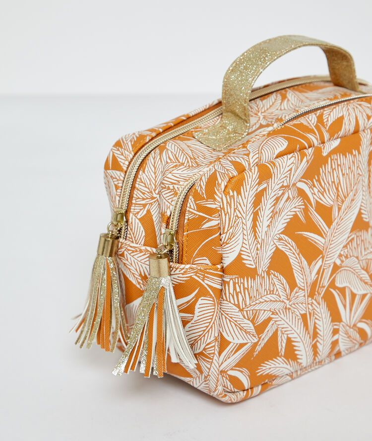 Trousse de toilette double jaune vif.
