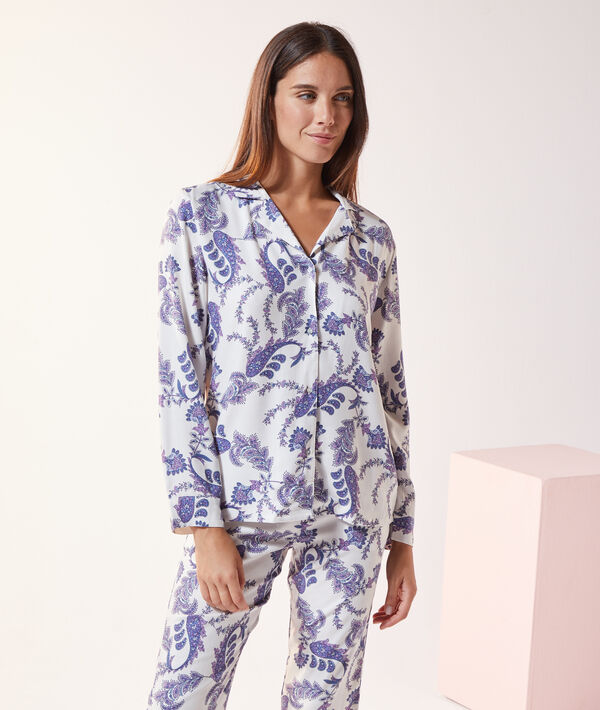 Chemise satinée imprimé fleuri Chemise satinée imprimé fleuri;${refinementColor}