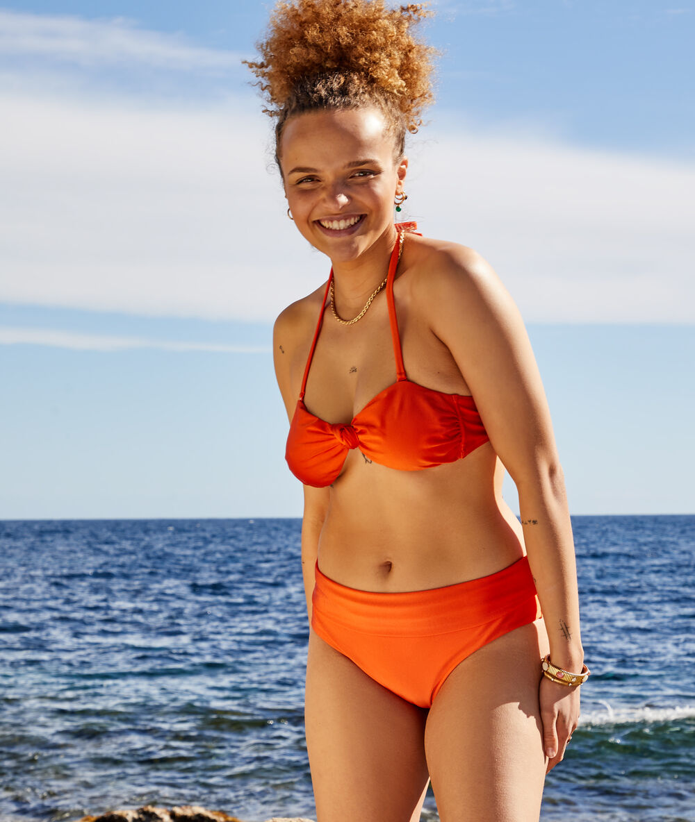 Culotte multipositions maillot de bain orange.