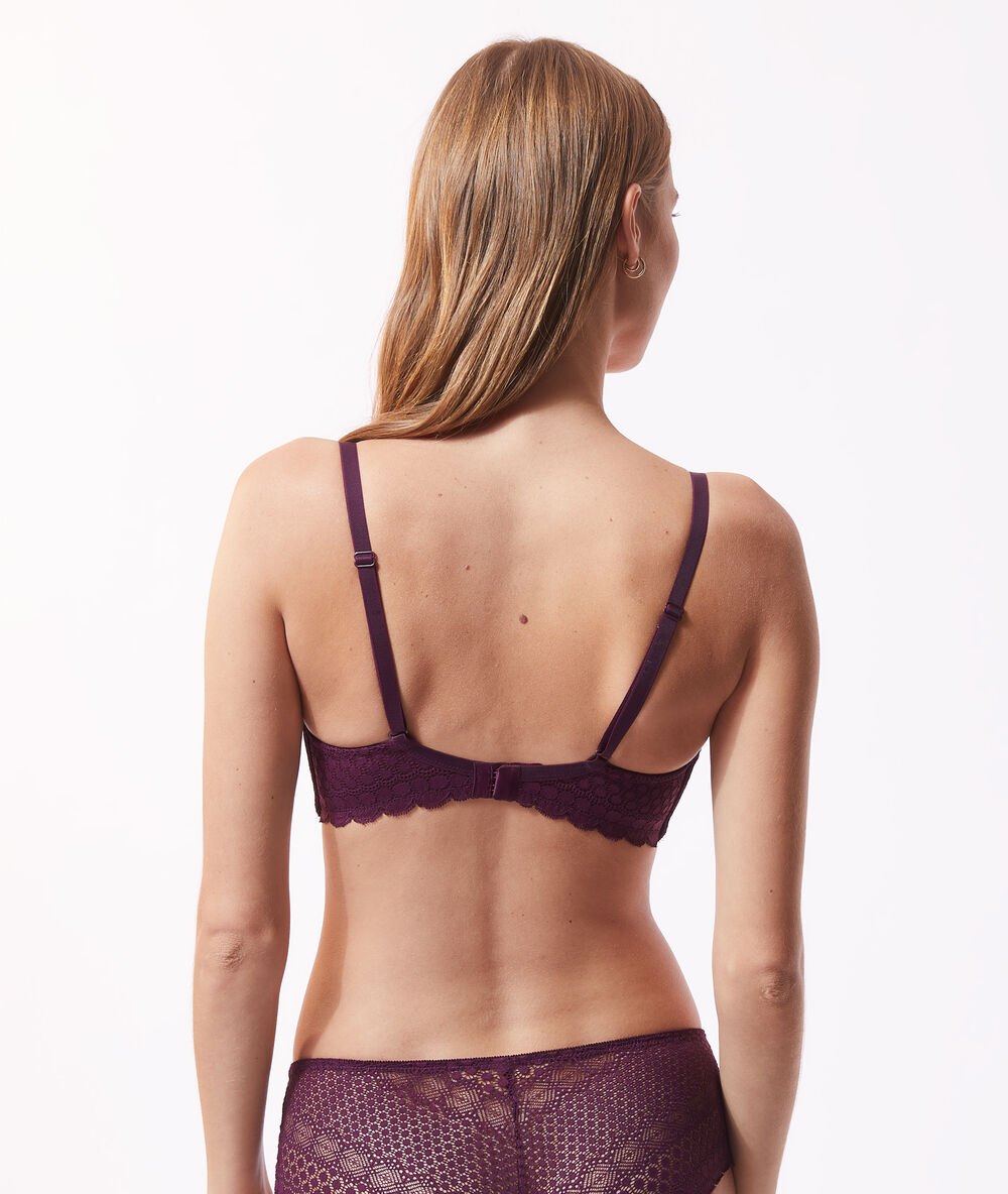 Soutien-gorge sans armatures coques fines prune.