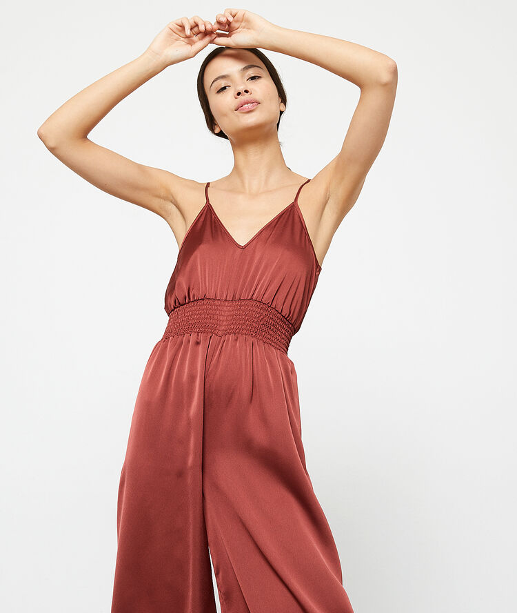 Combi pantalon satinée brique.