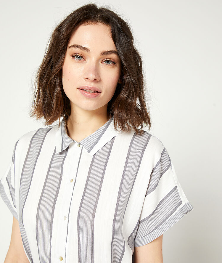 Chemise de nuit à nouer gris.