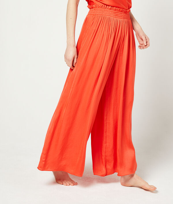 Pantalon ample ceinture smockée Pantalon ample ceinture smockée;${refinementColor}