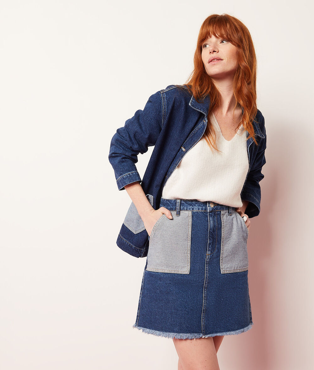 Jupe droite en jean DIGNE JEAN DENIM ETAM