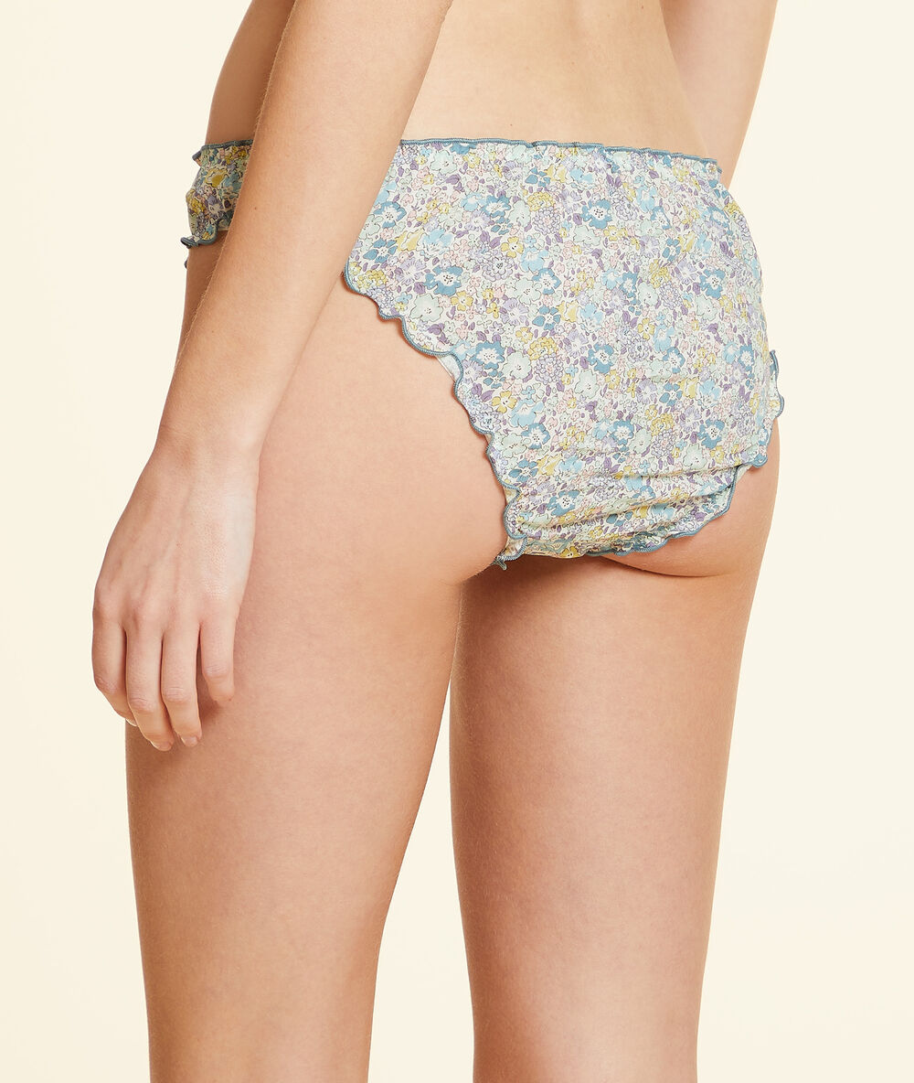 Culotte made with liberty fabric celadon.