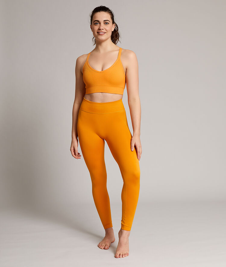 Brassière de yoga - maintien médium ocre.
