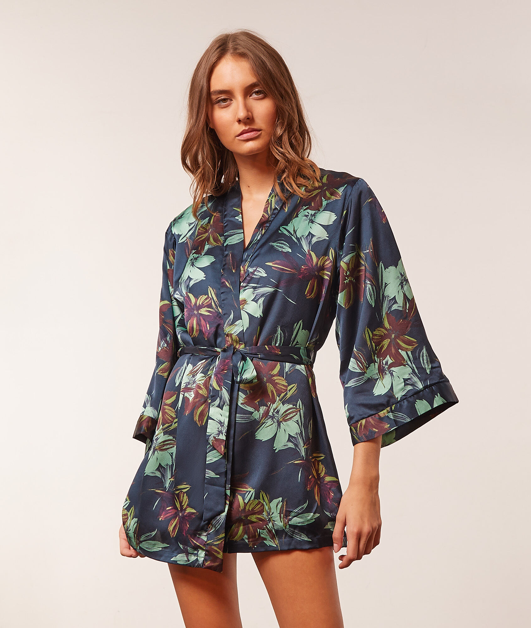 Déshabillé imprimé - Dryana - XS - Bleu - Femme - Etam
